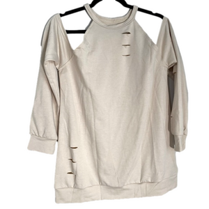 Cold shoulder womens top with slits size Medium